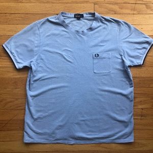 FRED PERRY Chambray Blue Twin Tipped Pocket Tee XL